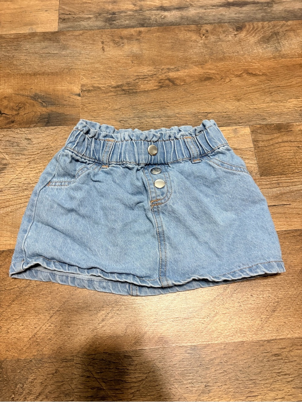 Little Lass Light Blue Denim Elastic Waist Skirt